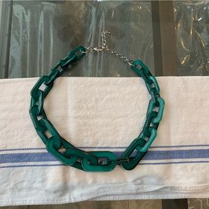 Rara Avis by Iris Apfel Chunky Emerald Green Resin Lucite necklace.